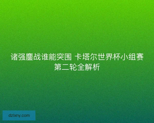 诸强鏖战谁能突围 卡塔尔世界杯小组赛第二轮全解析